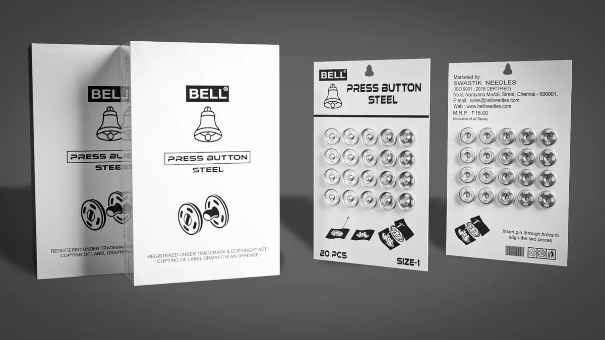 Bell Steel Press Buttons
