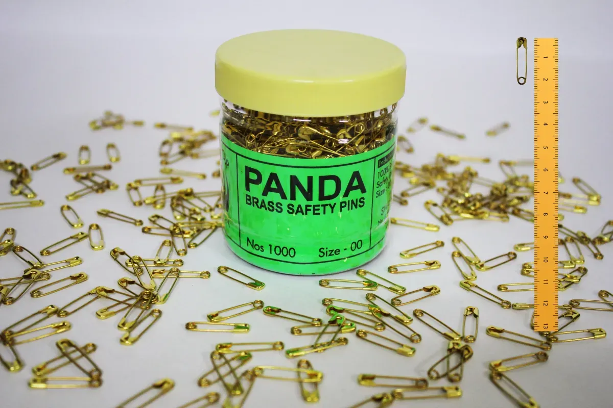 Panda Brass Gold Safety Pins — view 2 of 3