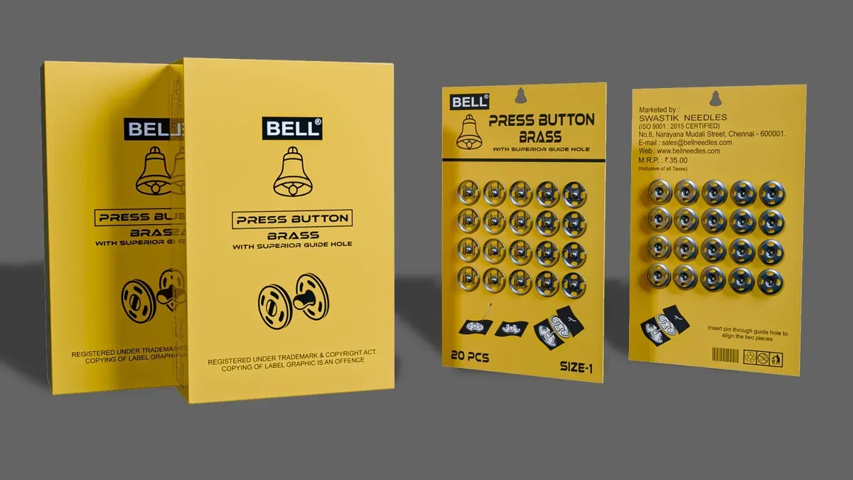 Bell Brass Press Buttons